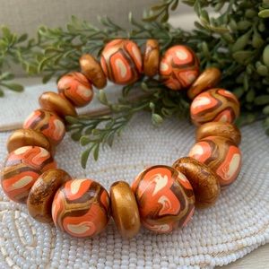 Handmade polymer clay print bracelet